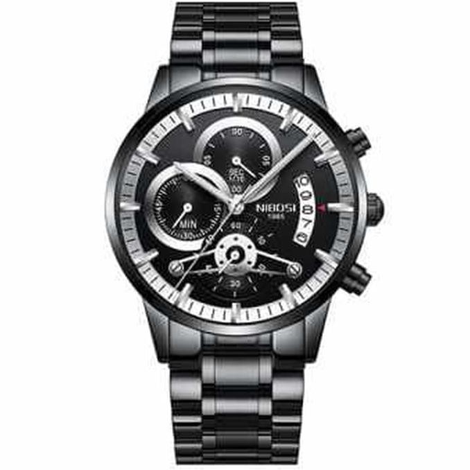NEW JAM TANGAN PRIA RANTAI COWOK ORIGINAL SKMEI GOLD SILVER KEREN AWET - PUTIH TERJAMIN