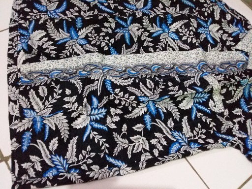 Batik Couple Keluarga Sania Ruffle Ori Ndoro Jowi Dnt Blarak Biru