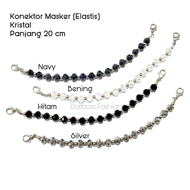 (PART 1 KN) Konektor Masker Kristal Mutiara / Konektor Hijab Mutiara kristal / Pengait masker headloop / Konektor Kristal bening / Konektor Mutiara