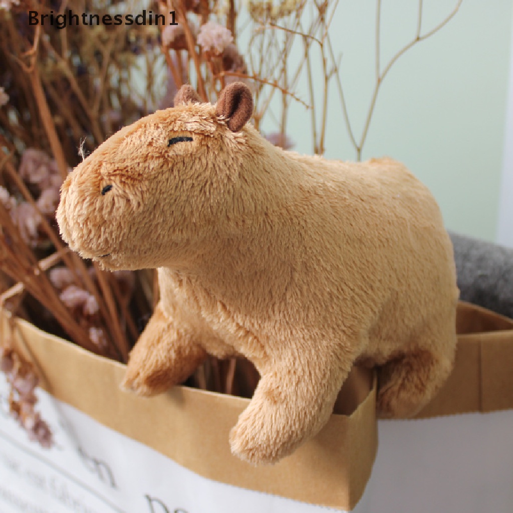 (Brightnessdin1) Mainan Boneka Stuffed Plush Capybara Untuk Hadiah Ulang Tahun