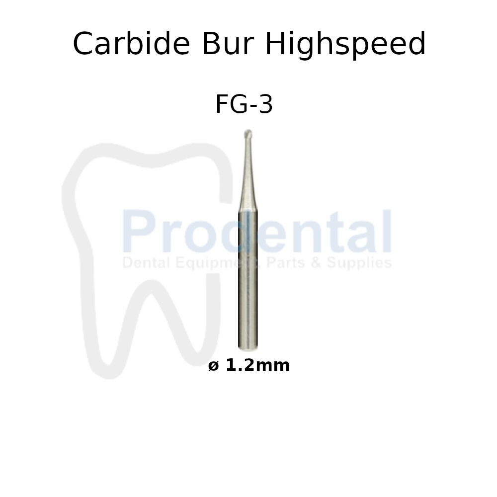 Bur tulang carbide tungsten bur gigi metal highspeed round fissure FG3