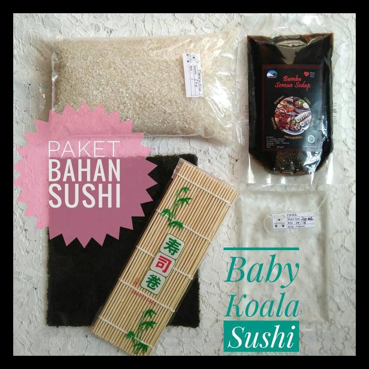 

PAKET 1 BAHAN DASAR SUSHI | NORI, MAKISU, BERAS, CUKA SEASONING, SHOYU - WARASA BERKUALITAS