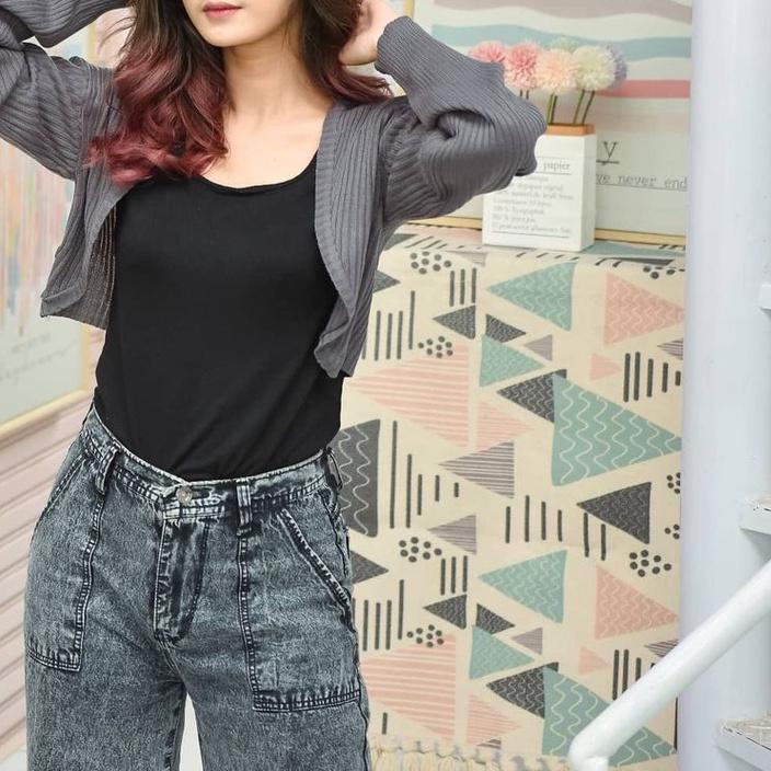 ✲ BOLERO CROP / KARDIGAN RAJUT WANITA / CARDI JALUR / OUTER LENGAN PANJANG / LUARAN PENDEK ✶