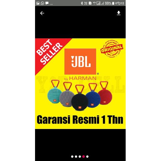 JBL Clip 2 Bluetooth Speaker Clip Original Garansi ResmiIMS Bagus