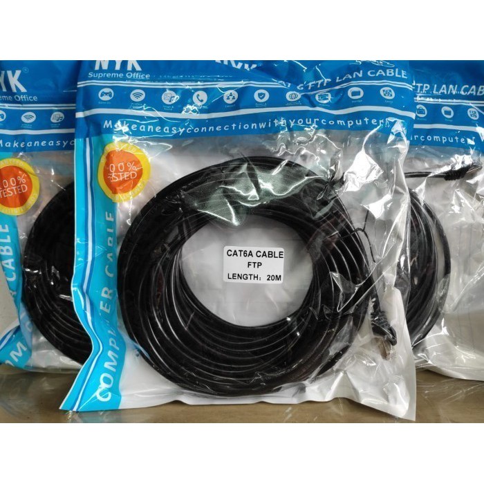 kabel LAN Outdoor FTP 20m 20 meter CAT6 CAT 6 JACK Metal Siap pakai