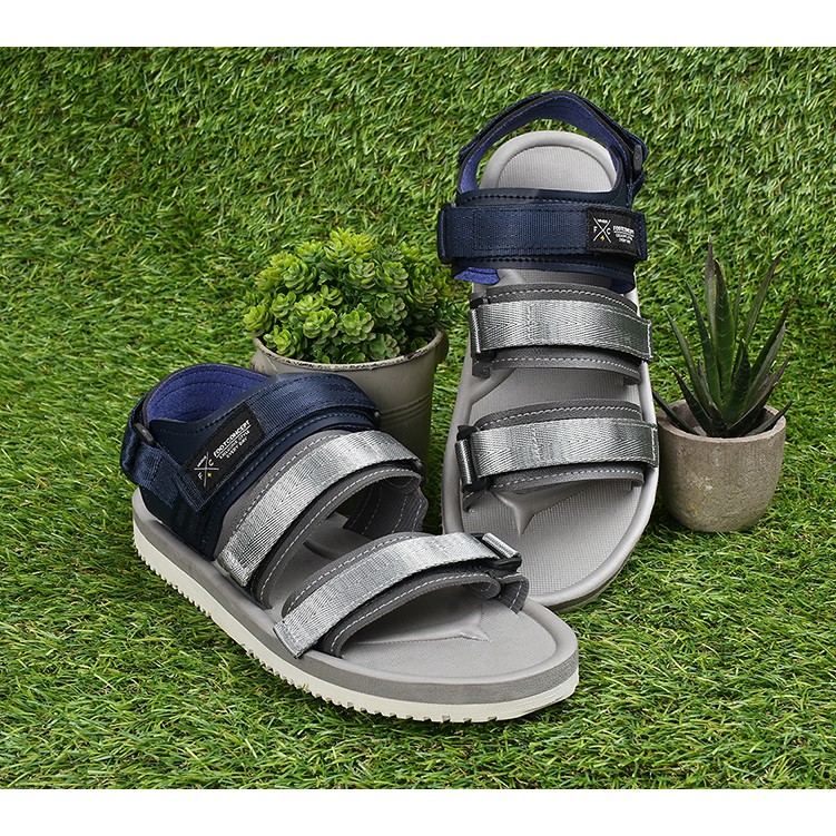 Footconcept - Sandal Gunung Wanita Populer Kekinian - Ringan Empuk Anti Slip - Naomi Neavy Blue Grey