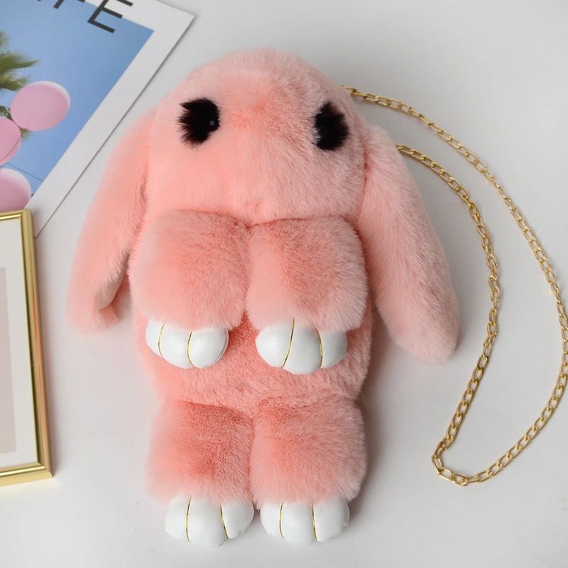 Tas Ransel Bulu Halus Wanita BESTIE RABBIT Tas Lucu Bulu Lembut Tas Perempuan Baby Bunny Beauty Bisa COD-Peach Kelinci 🐰🍫