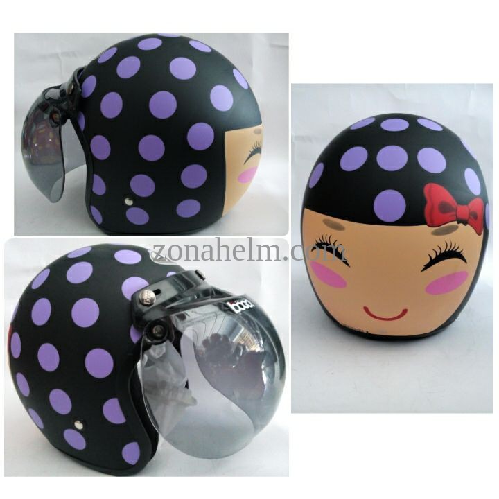 HM-1273 Helm Retro Sni Jpn Bogo Asli Motif Polkadot Kimoni Wpsb Murah