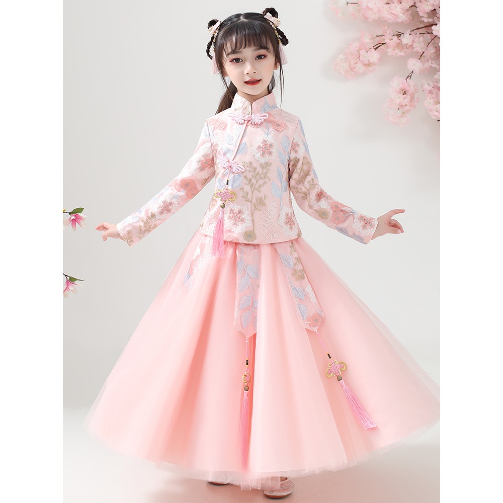 Gaun Anak Lengan Panjang FressAksesoris, Dress Traditional Hanfu China Anak Perempuan