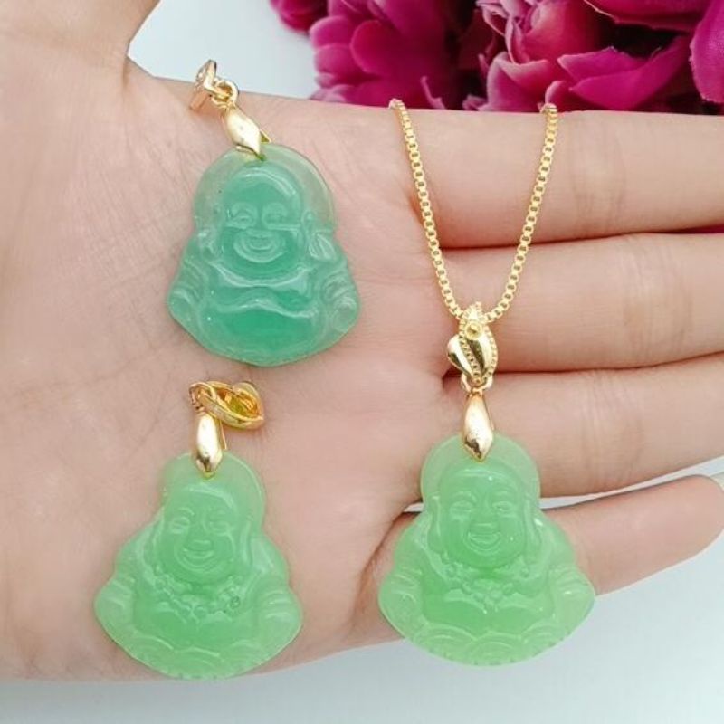 kalung liontin giok Budha impor termurah