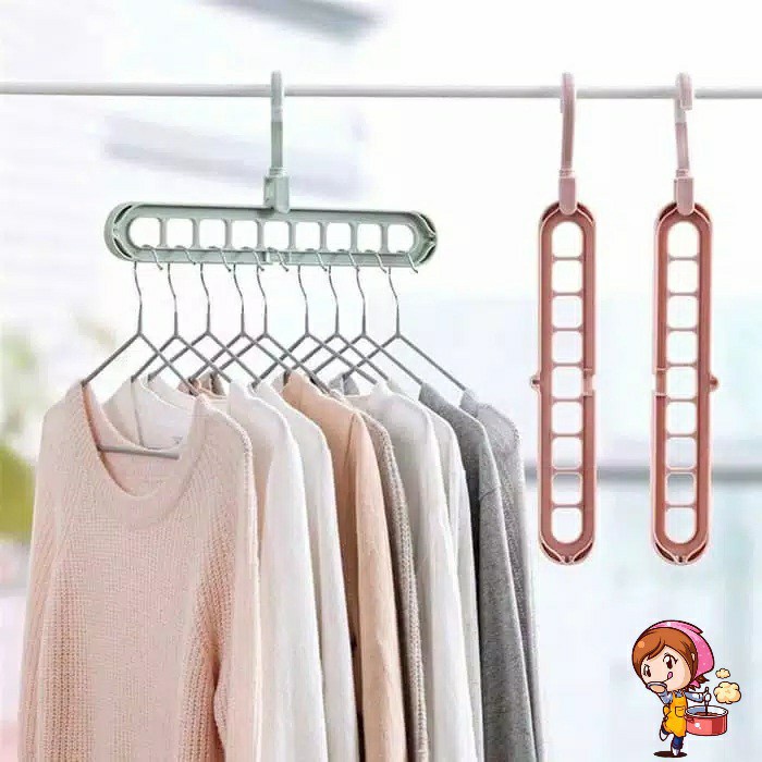 Magic Wonder Hanger 9 in 1 Gantungan Baju 9 lubang Multifungsi Hanger