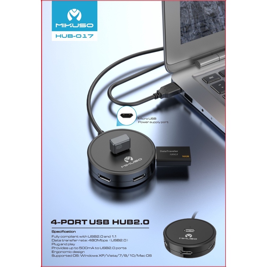 Mikuso HUB-017 USB HUB 4 Port USB HUB 2.0