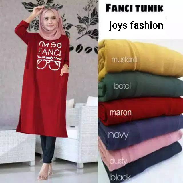 JF Atasan Tunik Kaos Babyterry Jumbo Wanita Muslimah Terbaru FANCI