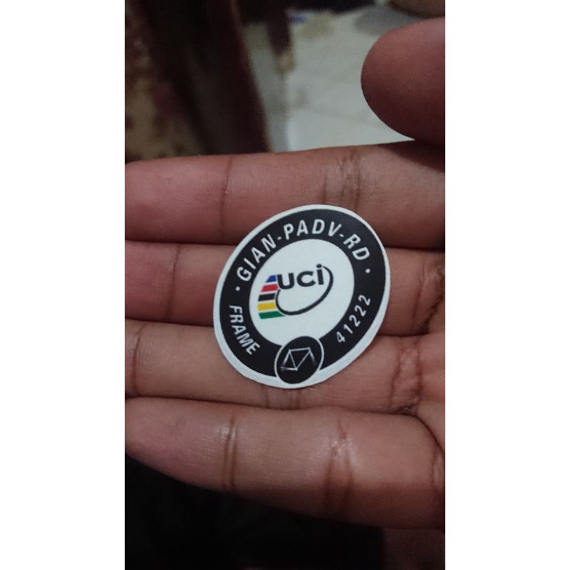Sticker-Stiker-Decal-Tempelan-Logo Sepeda Balap Roadbike Road Bike Giant Liv UCI Frame Approved Oval