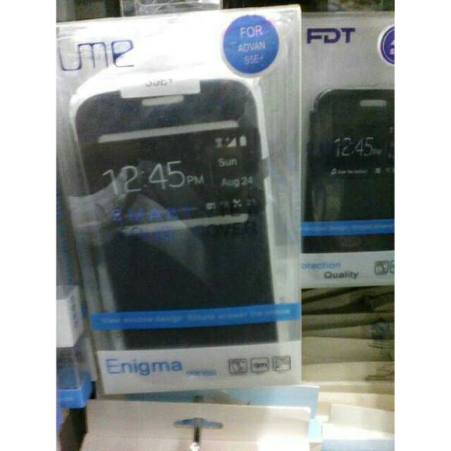 Leather case flip cover view advan s5e+ s5e plus