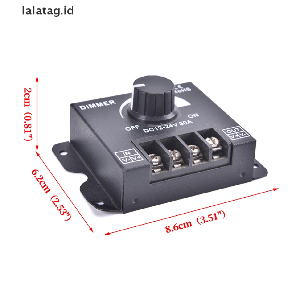 [lalatag] DC 12V 24V LED Dimmer Switch 30A 360W Voltage Regulator Adjustable Dimmers [ID]