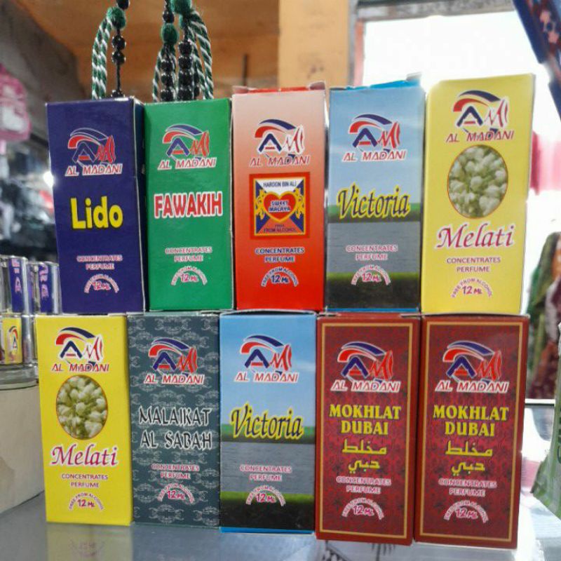 minyak wangi parfume non alkohol 12 ml wangi awet. melati, malaikat subuh, victoria, avril, lido, za