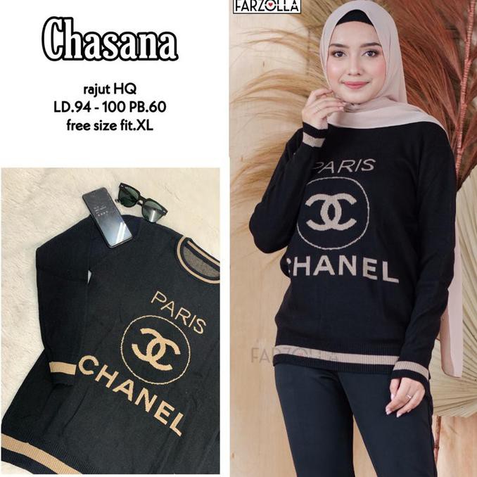 KAOS RAJUT IMPORT CHASANA CHANEL PREMIUM REMAJA WANITA NEW AGUSTUS