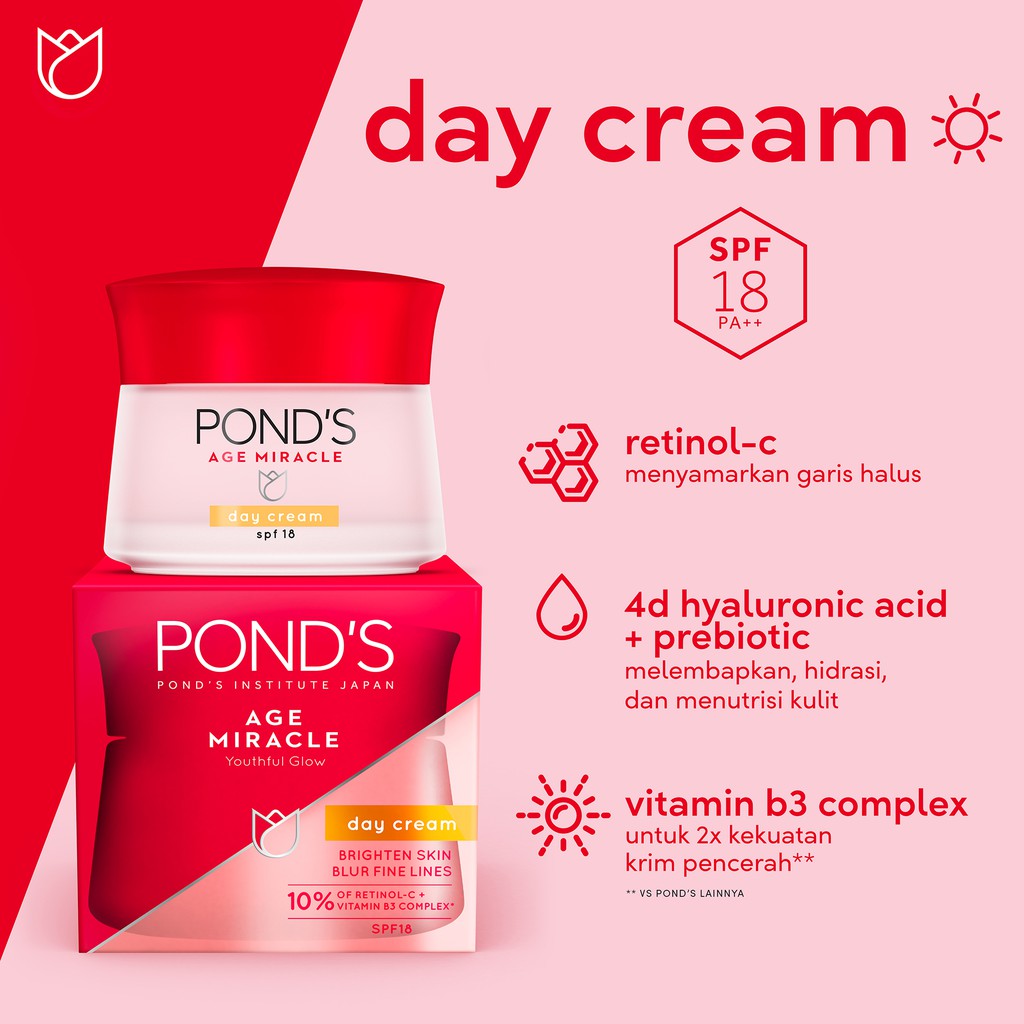[DOUBLE] PONDS AGE MIRACLE DAY CREAM 50G &amp; NIGHT CREAM 50G POND’S AGE MIRACLE SIANG 50 G + MALAM 50