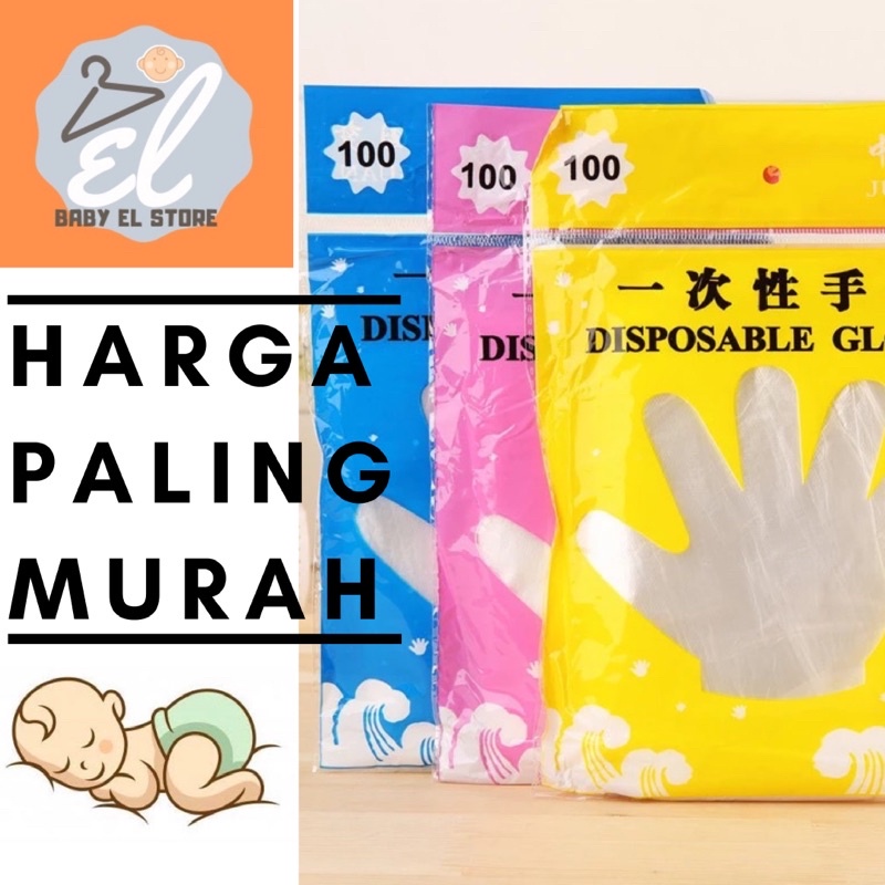 Sarung Tangan Plastik Transparan Sekali Pakai Masak Mencuci Disposable Glove Plastic Transparent