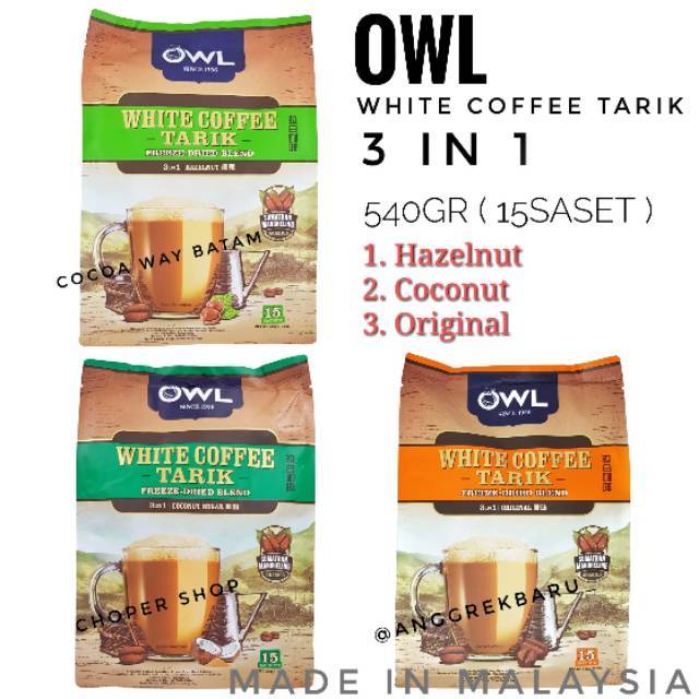 Owl White Coffee Tarik 540gr *Varian* / Owl Kopi Putih Tarik 540gr