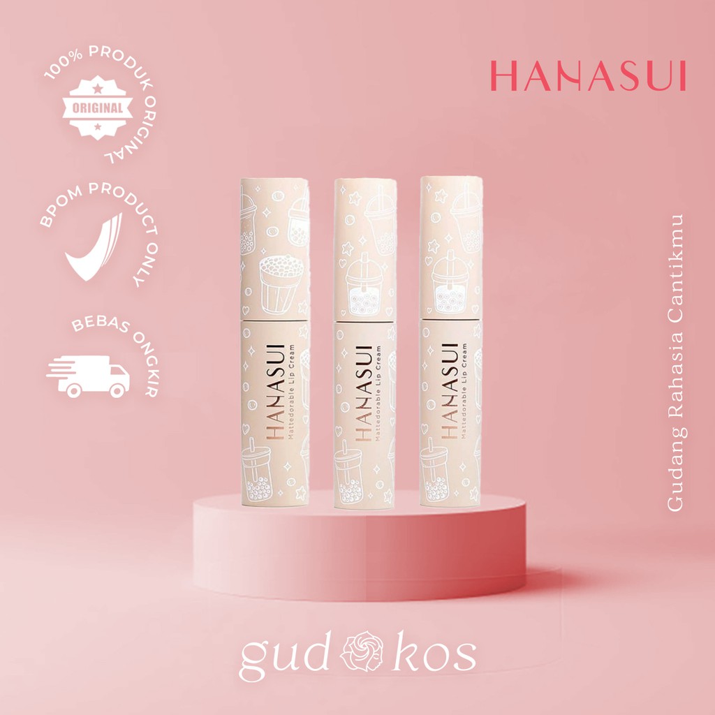 Hanasui Mattedorable Lip Cream Boba Edition BPOM Original