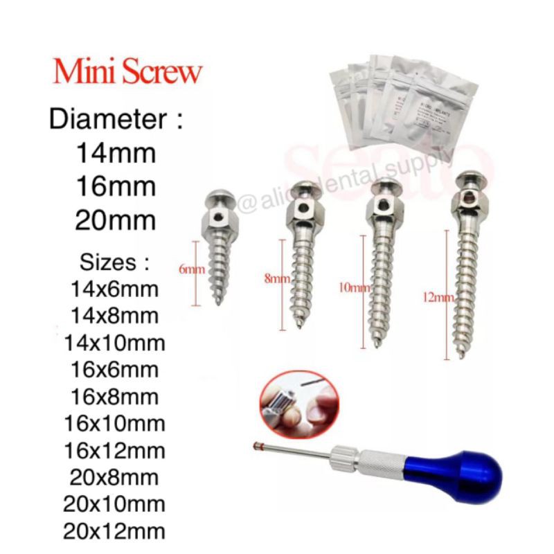 Alice dental mini screw implan implant orthodontic screw ortho behel braces screwdriver