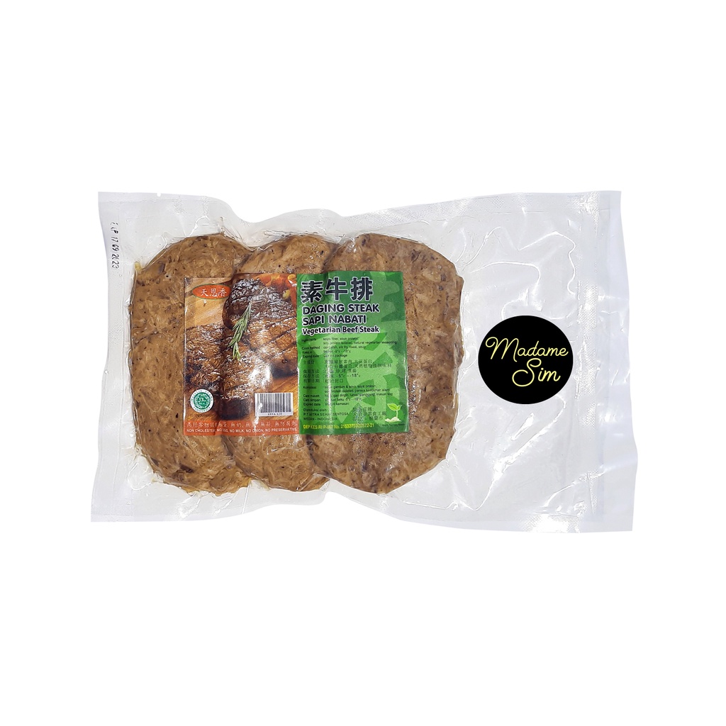 

DAGING STEAK SAPI NABATI - VEGE BEEF STEAK - TIAN EN XIANG (450 GR)