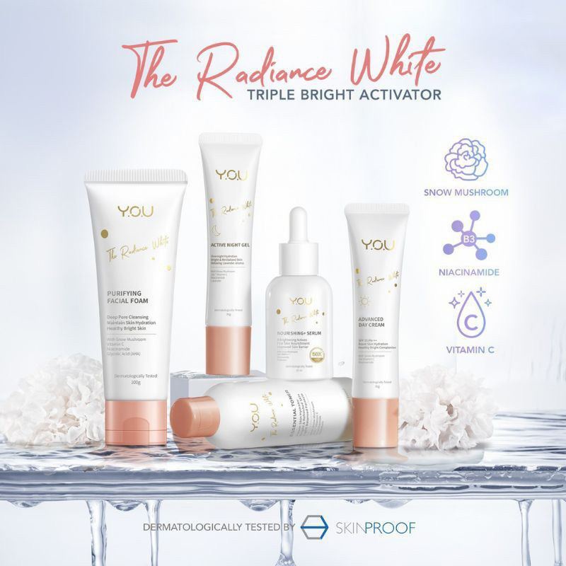YOU The Radiance White series/RefreshingToner/Nourishing Serum/Brightening Day Cream/night/TONEUP