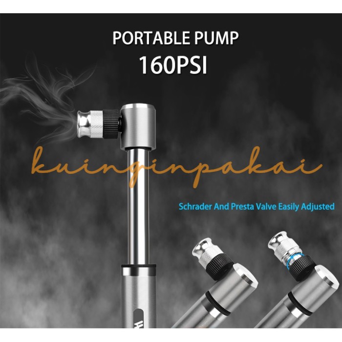 Pompa Angin Ban Sepeda Portable 160PSI Silver