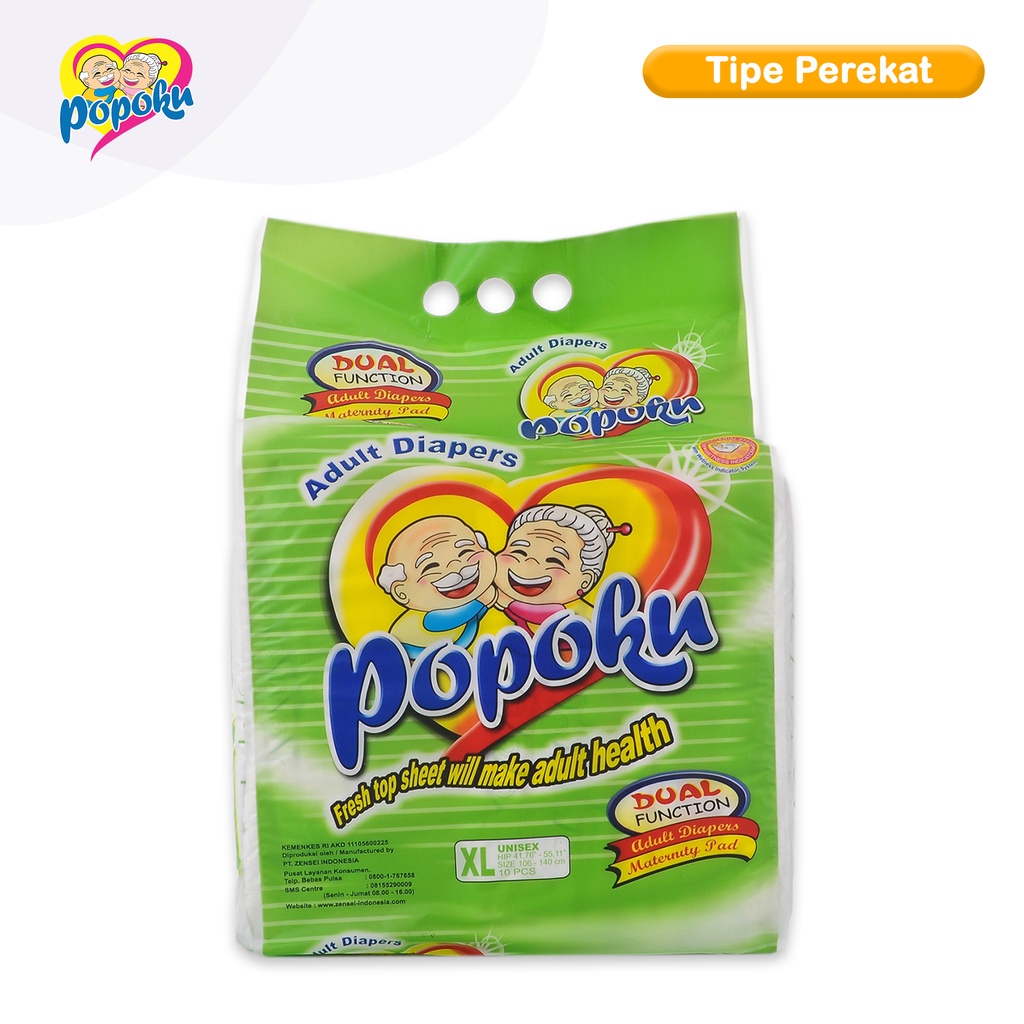 POPOKU POPOK DEWASA PEREKAT (POPOKU ADULT) SIZE XL ISI 10 PCS