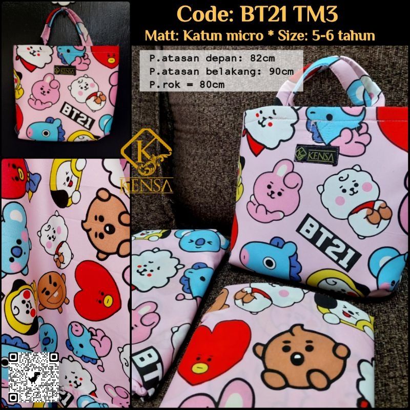 MUKENA ANAK KARAKTER BT21 TM3