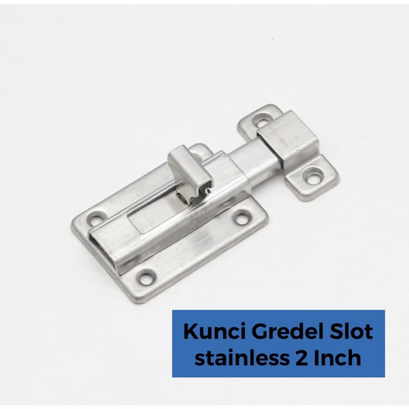 Kunci Grendel Slot Pintu Jendela Kotak Stainless Lebar SS 2 Inch 2&quot;