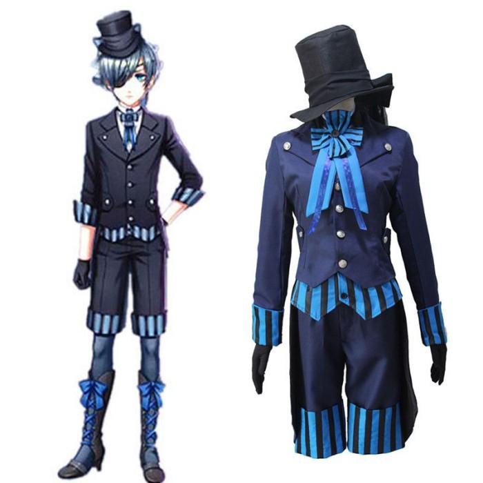 Kostum Black Butler Kuroshitsuji Ciel Phantomhive Blue Cosplay Costume