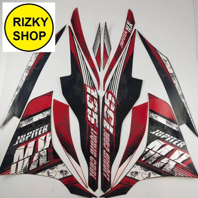 stiker striping motor yamaha Jupiter mx new 135 2013 merah
