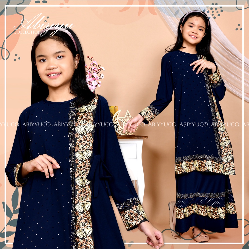 Abiyyuco GL1061A | Abaya Turkey Anak Hitam dan Warna | Abaya Turki Anak, Bahan Jersey mix Ceruty, Ready 7 Warna dan 5 Ukuran Baju, Bisa Untuk Anak Usia 4 sampai 13 tahun