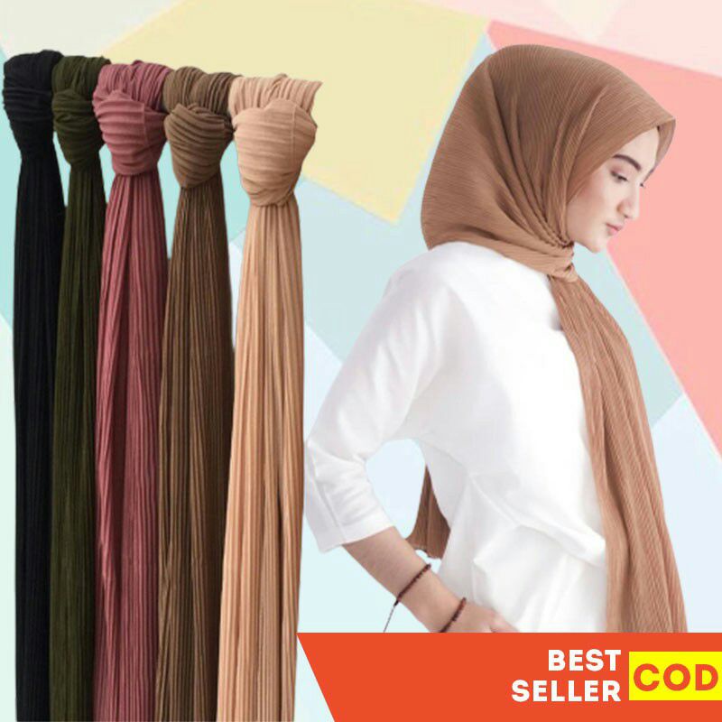 Pashmina Plisket Shawl/Pashmina Plisket Pashmina Diamond crep