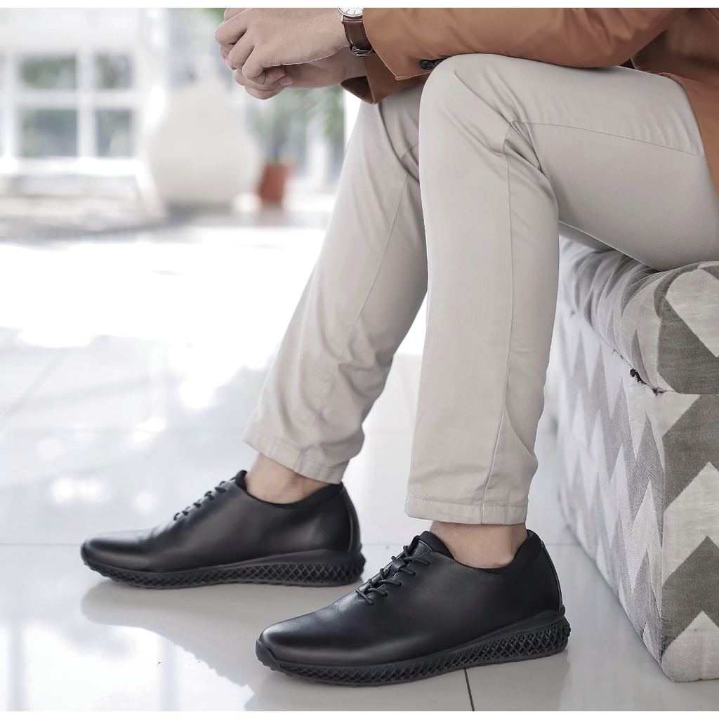 AMSTRONG BLACK ( KULIT ASLI) |ManNeedMe x Kenzio| Sepatu Pantofel Pria Formal / Kantor ORIGINAL