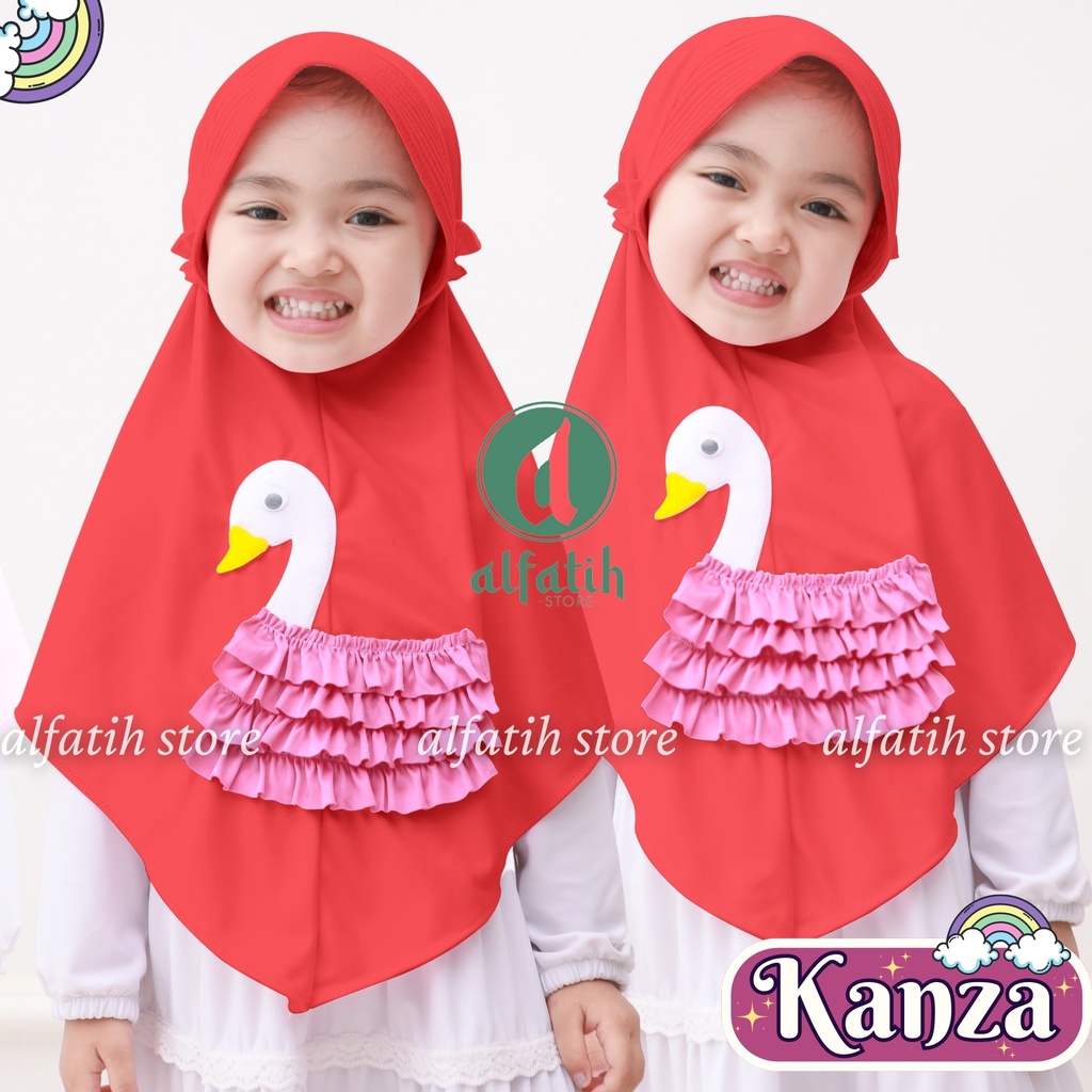JILBAB ANAK TK - SD KANZA DUCK / DUCK REMPEL / JILBAB ANAK USIA 4-7 TAHUN / PAKAIAN MUSLIMANAK PEREMPUAN / KERUDUNG ANAK TK / HIJAB ANAK TK-SD KHIMAR ANAK