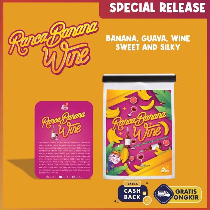

Kopi Arabika Specialty Ranca Banana Natural 100g | Special Release !!