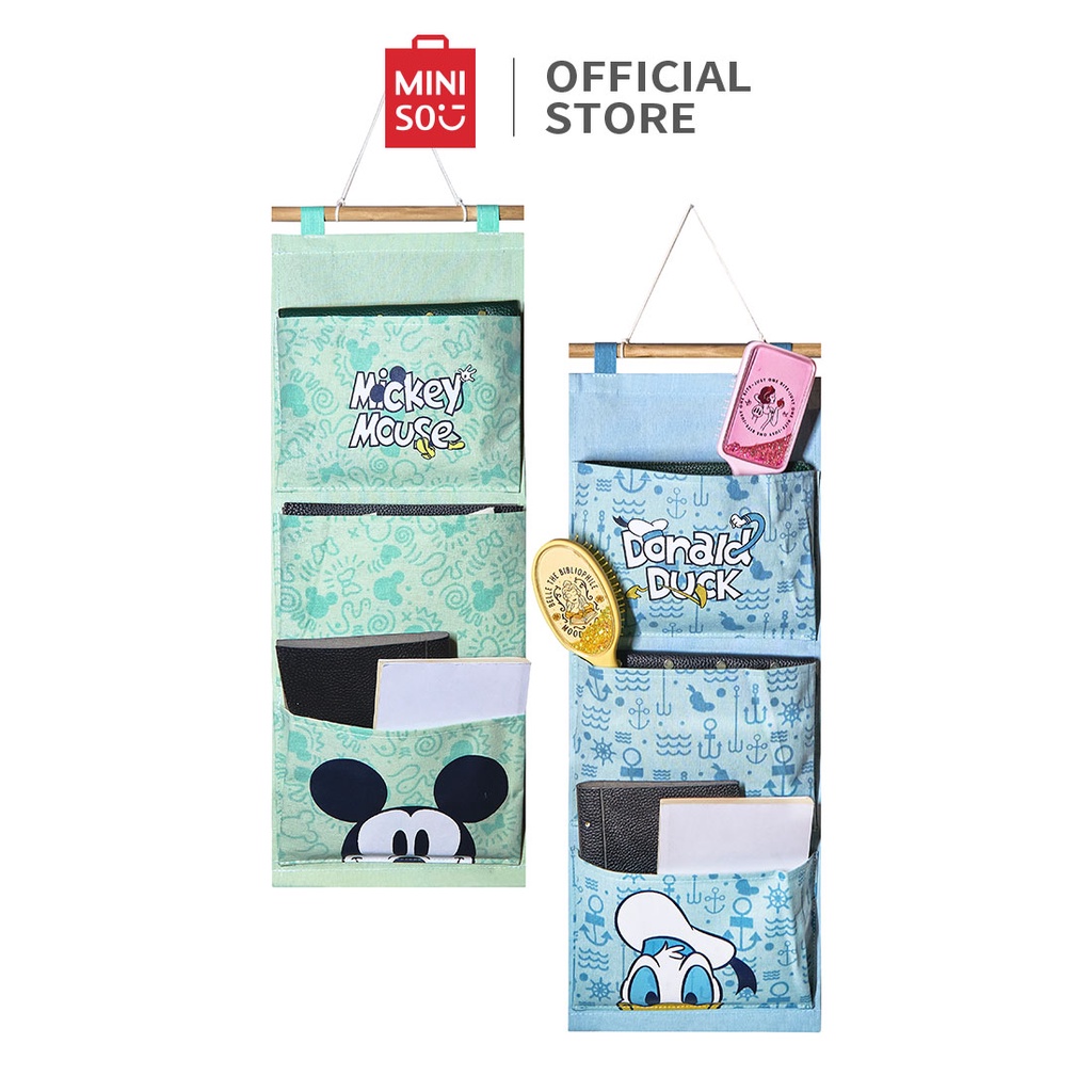 Jual MINISO Gantungan Tas Penyimpanan Gantung 3 Pouch Gantung Storage