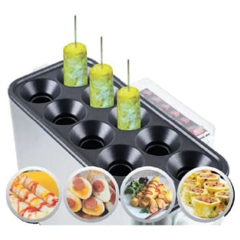 ALAT PEMBUAT MESIN SOSIS, TELUR GULUNG, HOTDOG TEFLON 10 LUBANG VICTON ANTI LENGKET DAN ANTI KARAT