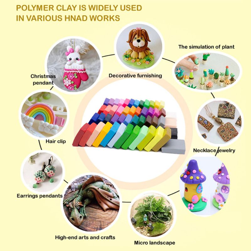 Mary 50-warna Polymer Clay Slime Putty Mainan Lembut Oven Baking Clay Novelty Anak Laki-Laki Perempuan Paskah Hadiah Craft Mainan Anak DIY K