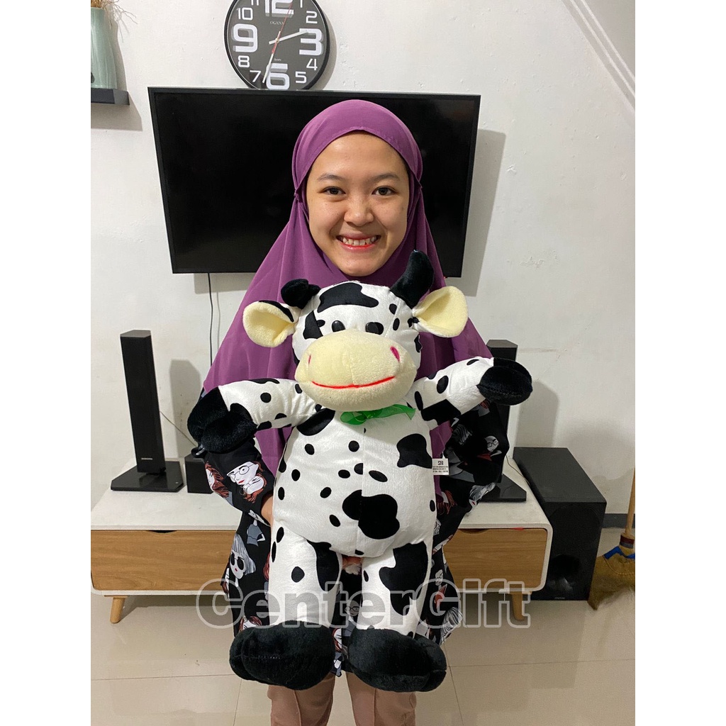 Boneka Sapi Berdiri Lucu Bahan Yelvo Halus Tinggi 50CM SNI