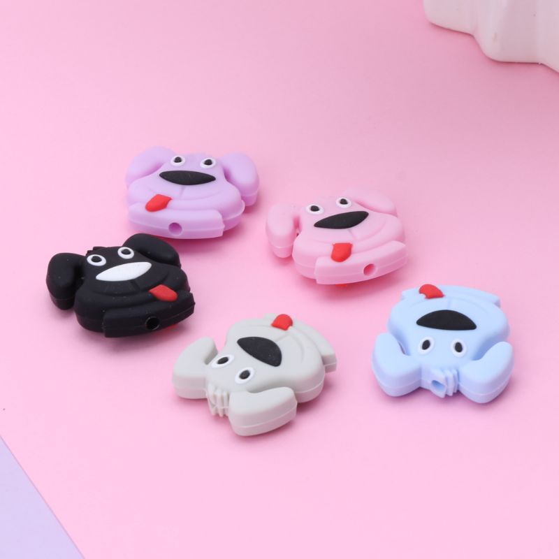 Zzz Silicone Teethers Mini Anjing Grade BPA Free DIY Tumbuh Gigi Menyusui Hadiah Longgar