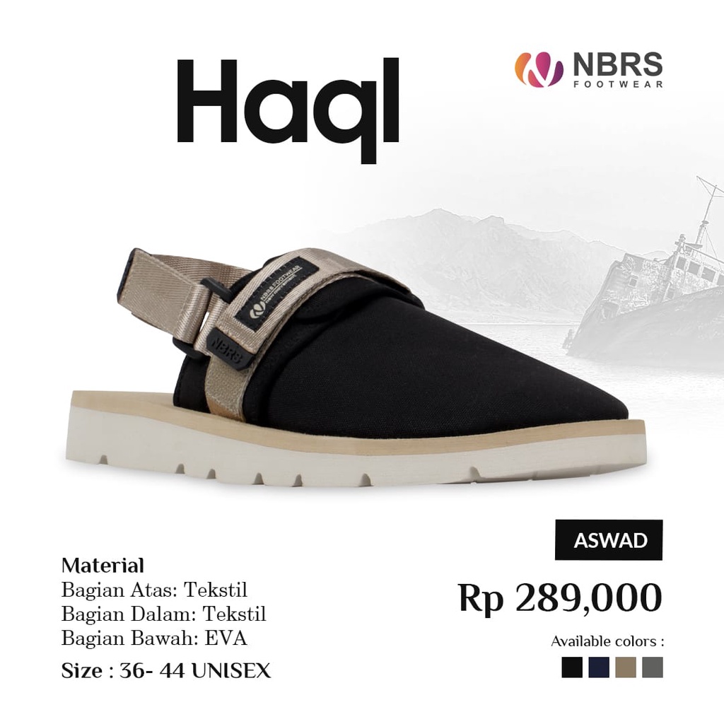 Nibras Footwear HAQL Sepatu Sandal Pria dan Wanita Sendal Simple Kekinian Trendy dan Terbaru