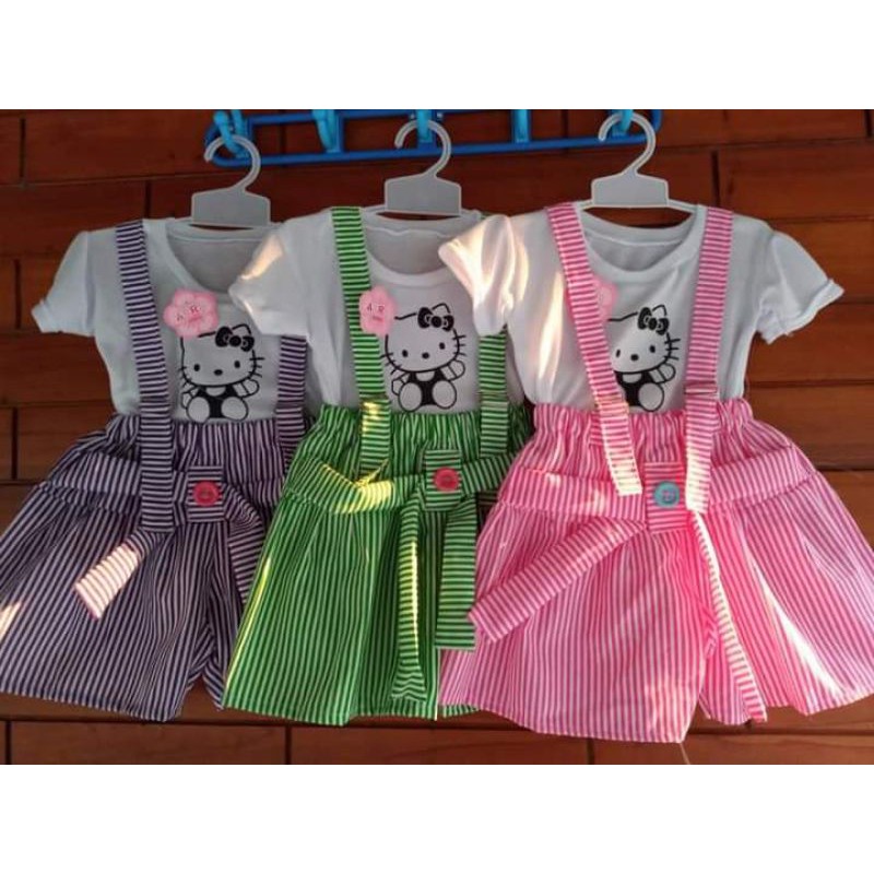 overall anak 2 3 tahun cewek celana kodokan aura dress anak ( overall celana kancing benik )