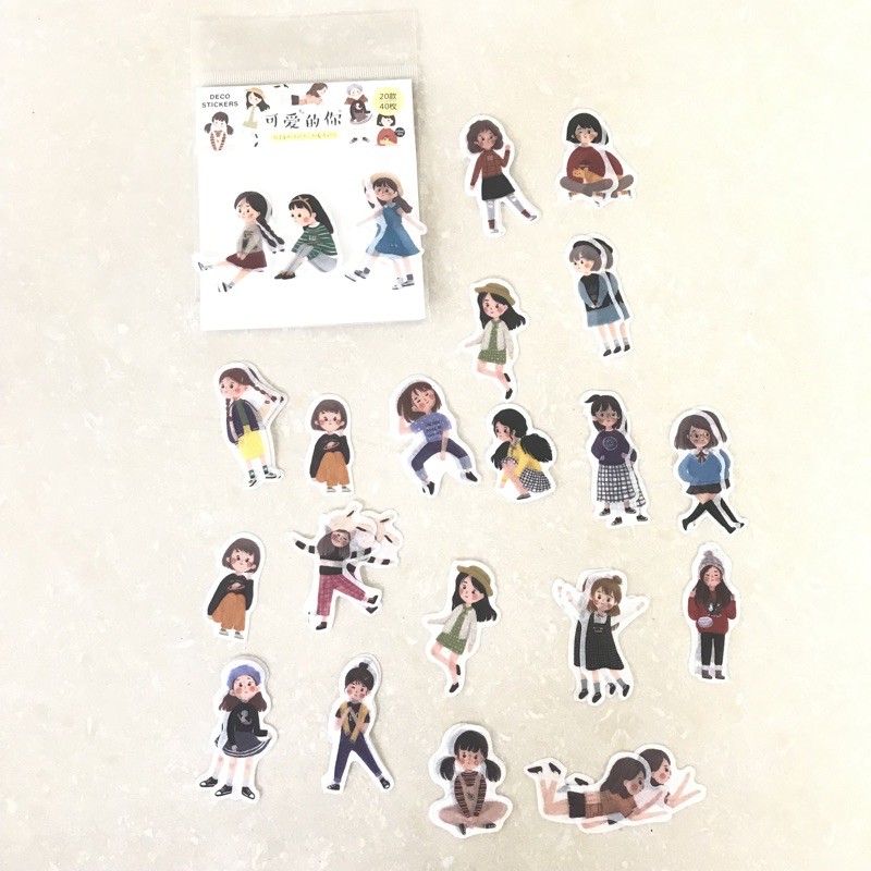 

Sticker girl transparan stiker lucu stiker korea transparan