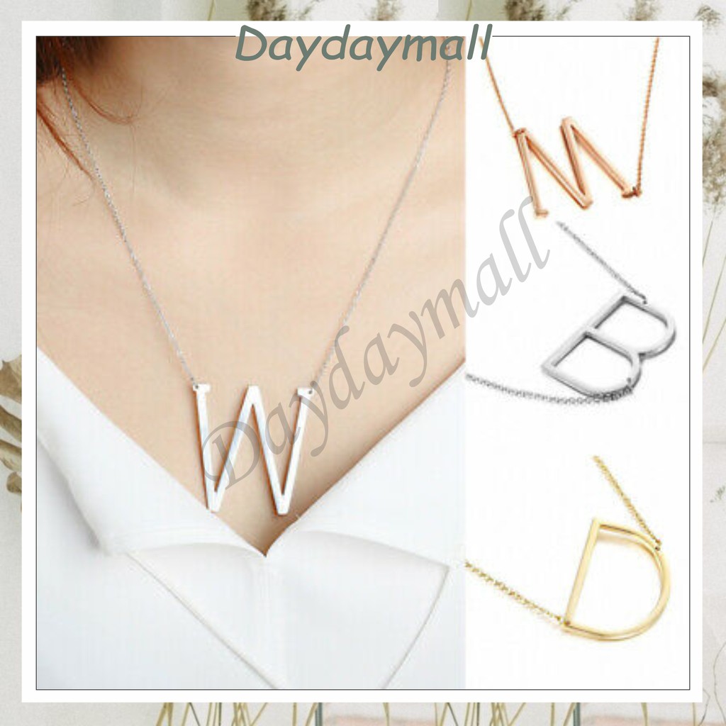 DD27 (1KG=216PCS) COD Kalung Titanium Wanita Abjad N - Z / Kalung Inisial Nama / Kalung Cewek Murah