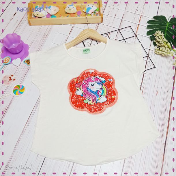 KAOS ANAK PEREMPUAN USAP dan LED Unicorn